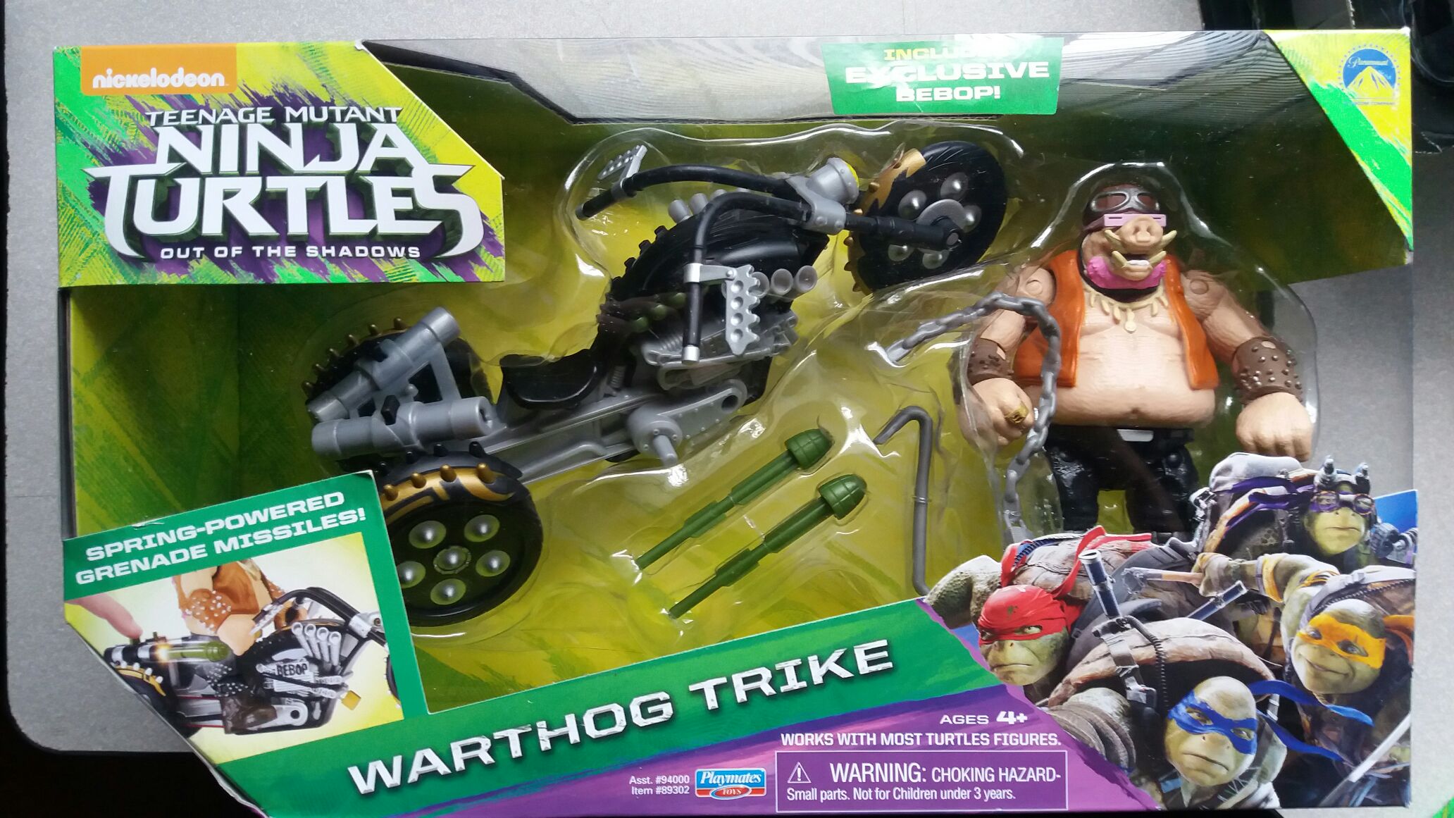 Warthog Trike (Includes exclusive Bebop) - Playmates Toys (Teenage Mutant Ninja Turtles) action figure collectible [Barcode 043377893028] - Main Image 1