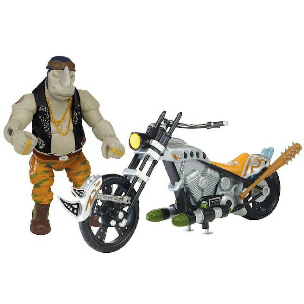 Rhino Chopper (Includes exclusive Rocksteady) - Playmates Toys (Teenage Mutant Ninja Turtles) action figure collectible [Barcode 043377893035] - Main Image 2
