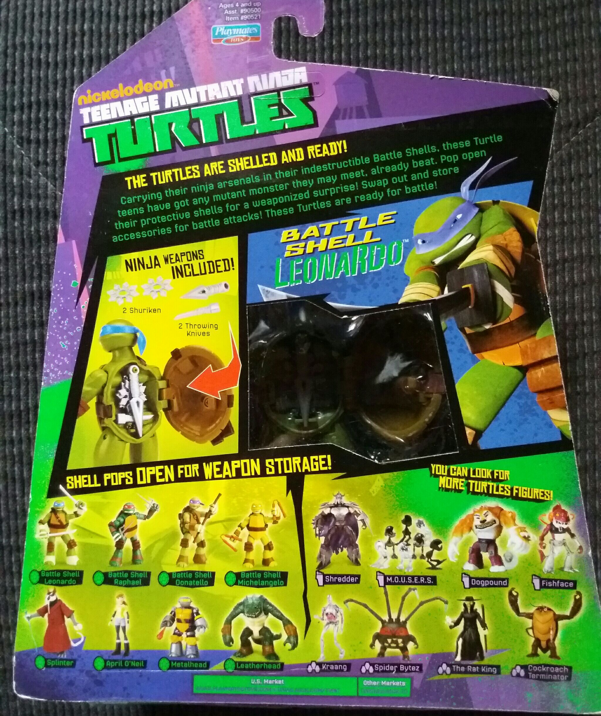Battle Shell Leonardo - Playmates Toys (Nickelodeon TMNT) action figure collectible [Barcode 043377905219] - Main Image 2