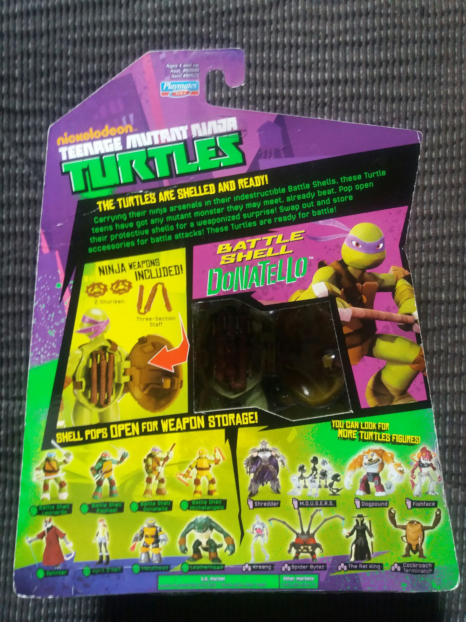 2015 Battle Shell Donatello - Playmates Toys (TMNT 2012 Line) action figure collectible [Barcode 043377905226] - Main Image 2