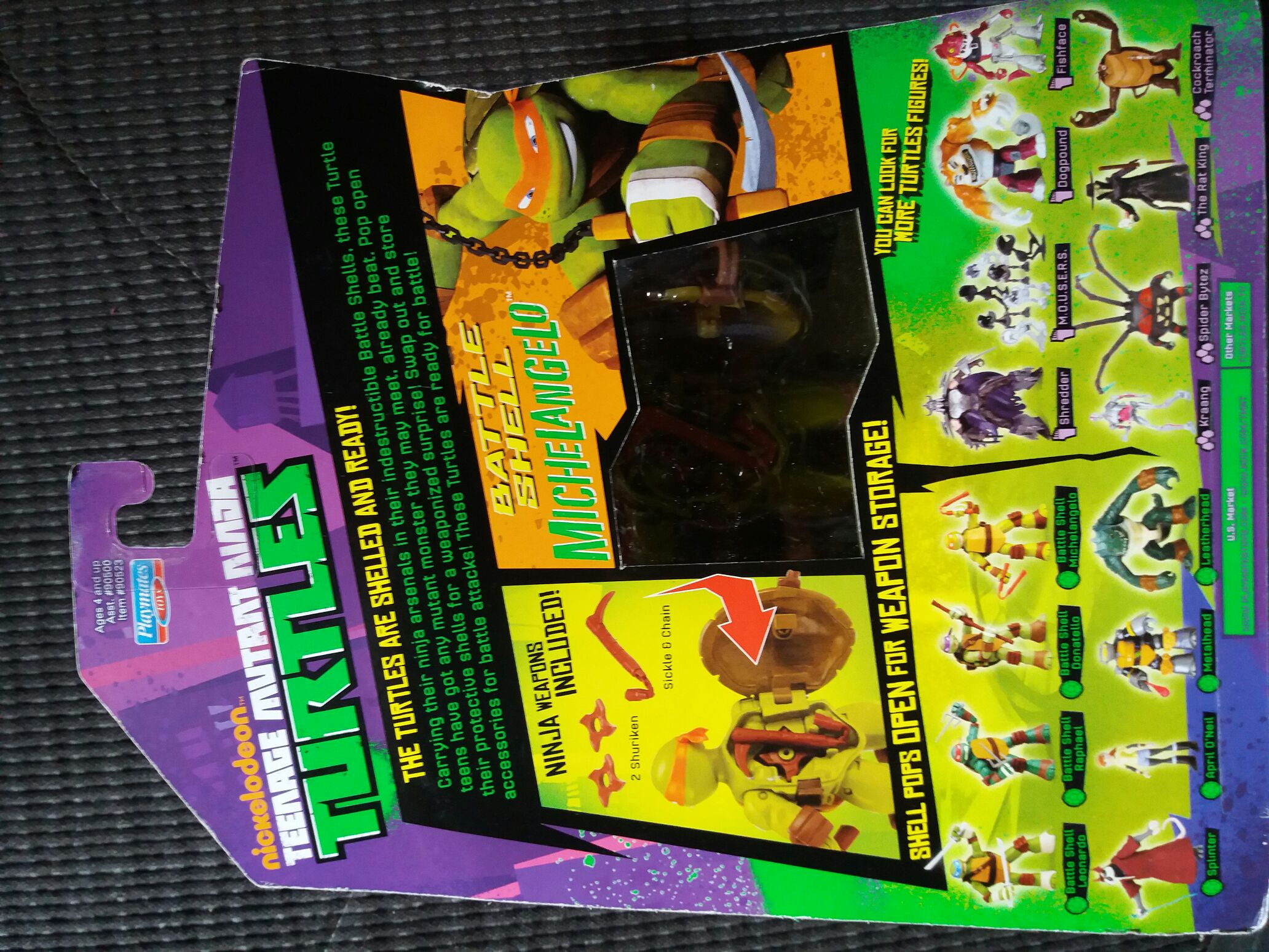 Battle Shell Michelangelo - Playmates Toys (Nickelodeon TMNT) action figure collectible [Barcode 043377905233] - Main Image 2