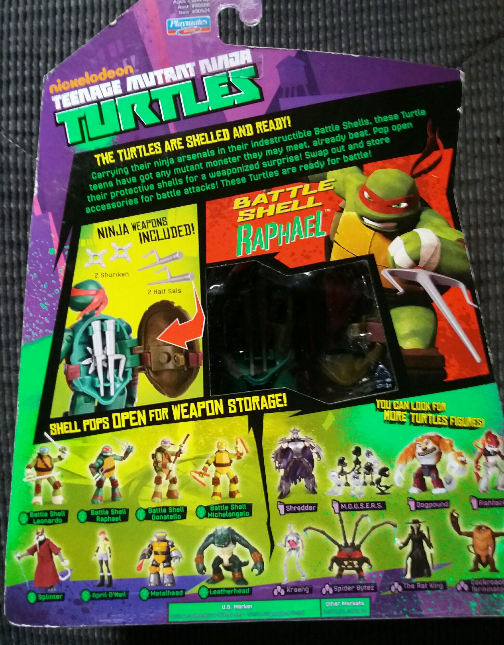 Battle Shell Raphael - Playmates Toys (Nickelodeon TMNT) action figure collectible [Barcode 043377905240] - Main Image 2