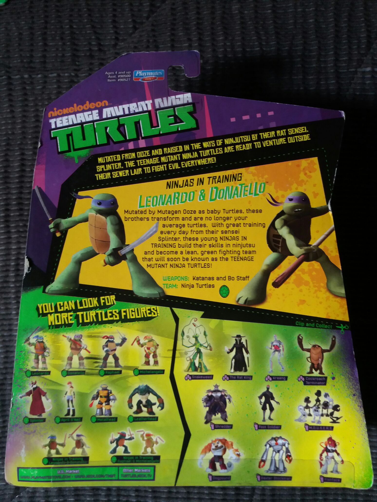 Ninjas In Training: Leonardo & Donatello - Playmates Toys (Teenage Mutant Ninja Turtles (2012)) action figure collectible [Barcode 043377905271] - Main Image 2