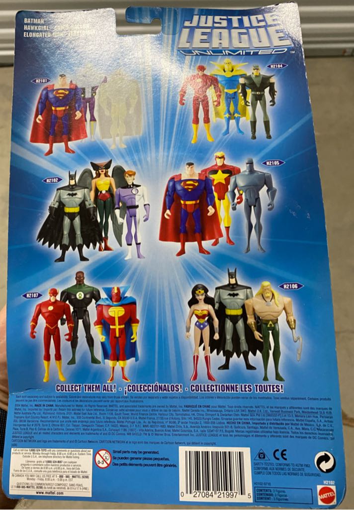 Justice League Unlimited 3 Pack - Batsman, Hawk girl, Elongated Man  action figure collectible [Barcode 027084219975] - Main Image 2