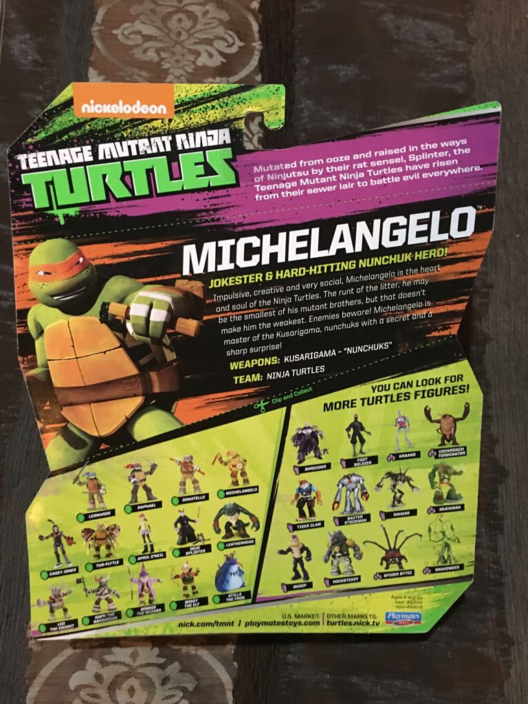Michelangelo - Playmates Toys (Teenage Mutant Ninja Turtles: 2012) action figure collectible [Barcode 043377906186] - Main Image 2
