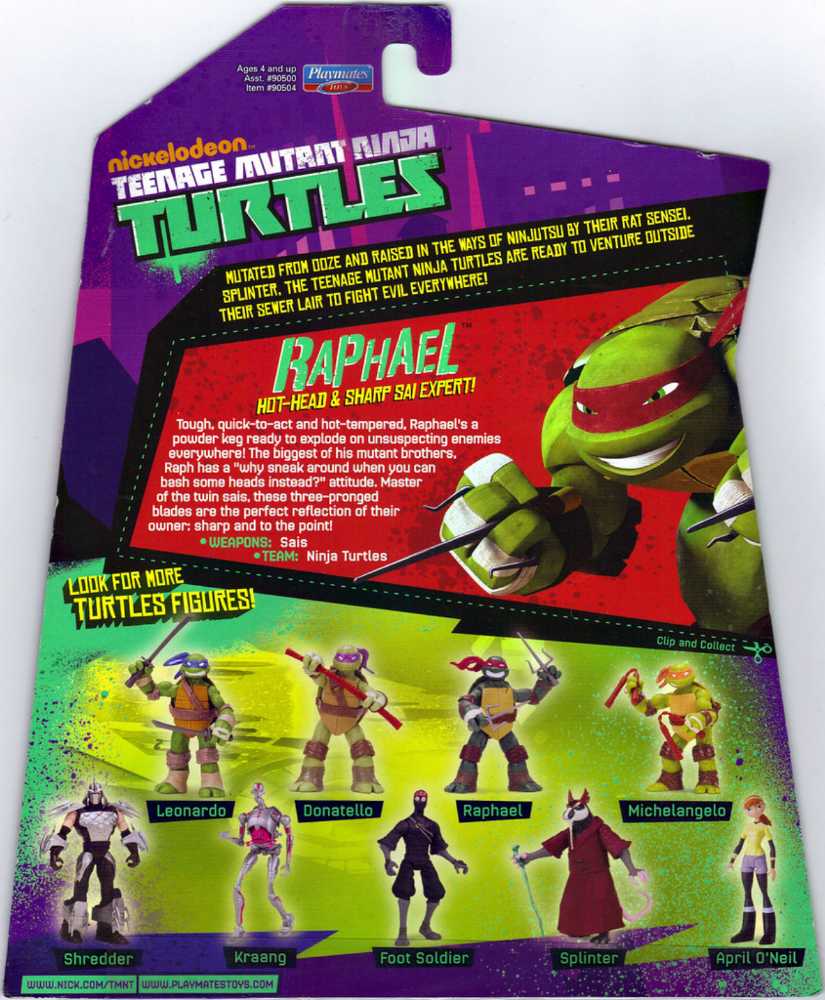 Nickelodeon Teenage Mutant Ninja Turtles Raphael - Playmates action figure collectible [Barcode 043377907312] - Main Image 4