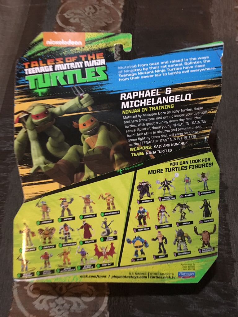 Raphael & Michelangelo (Rookies In Training) - Playmates Toys (Teenage Mutant Ninja Turtles: 2012) action figure collectible [Barcode 043377907367] - Main Image 2