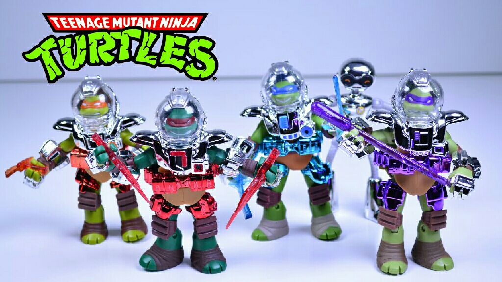 Metal Mutants Turtles + Fugitoid Pack - Playmates Toys (Nickelodeon TMNT) action figure collectible [Barcode 043377917663] - Main Image 2