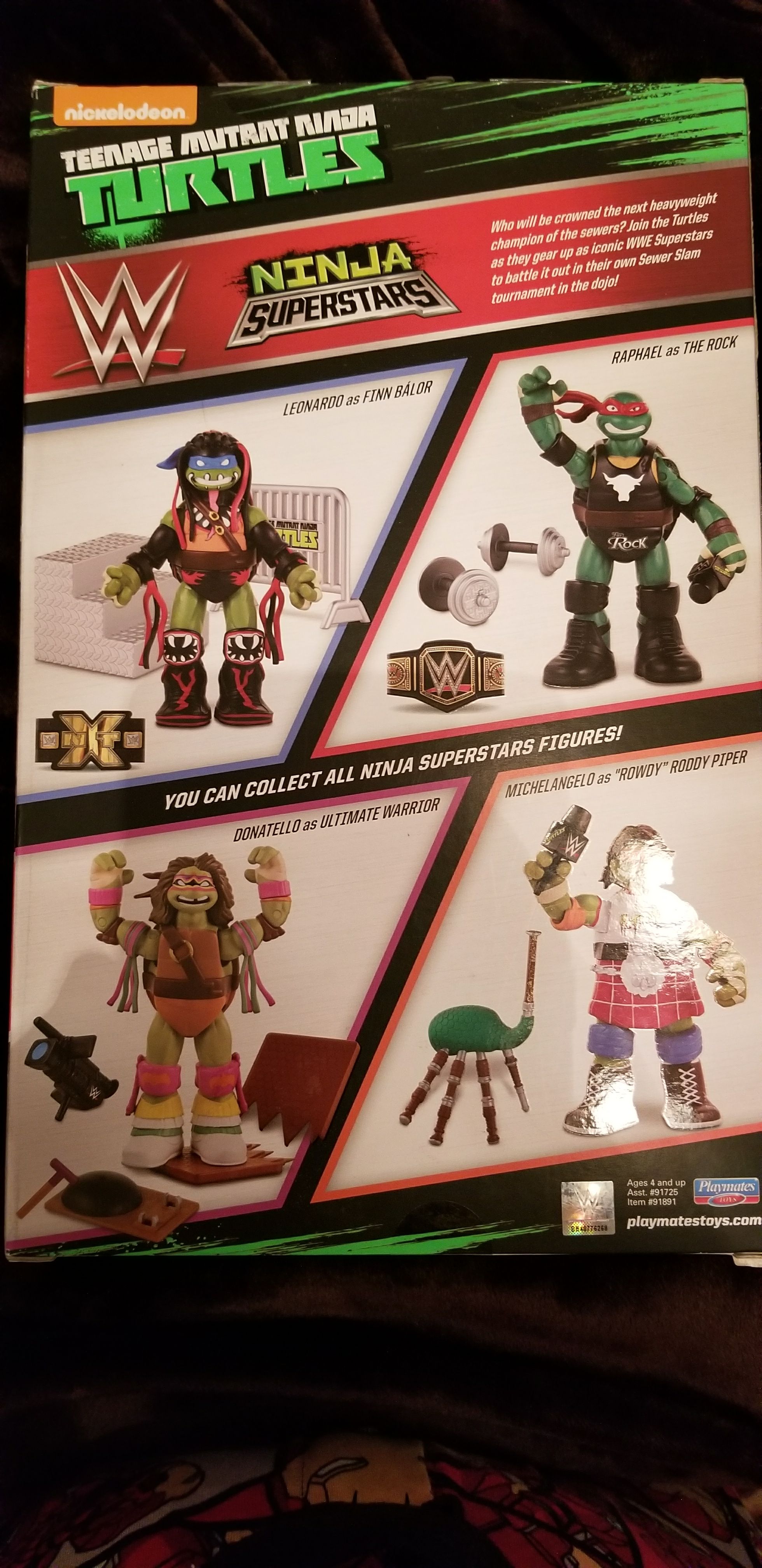 WWE x TMNT Ninja Superstars Donatello Ultimate Warrior - Viacom (TMNT WWE) action figure collectible [Barcode 043377918912] - Main Image 2