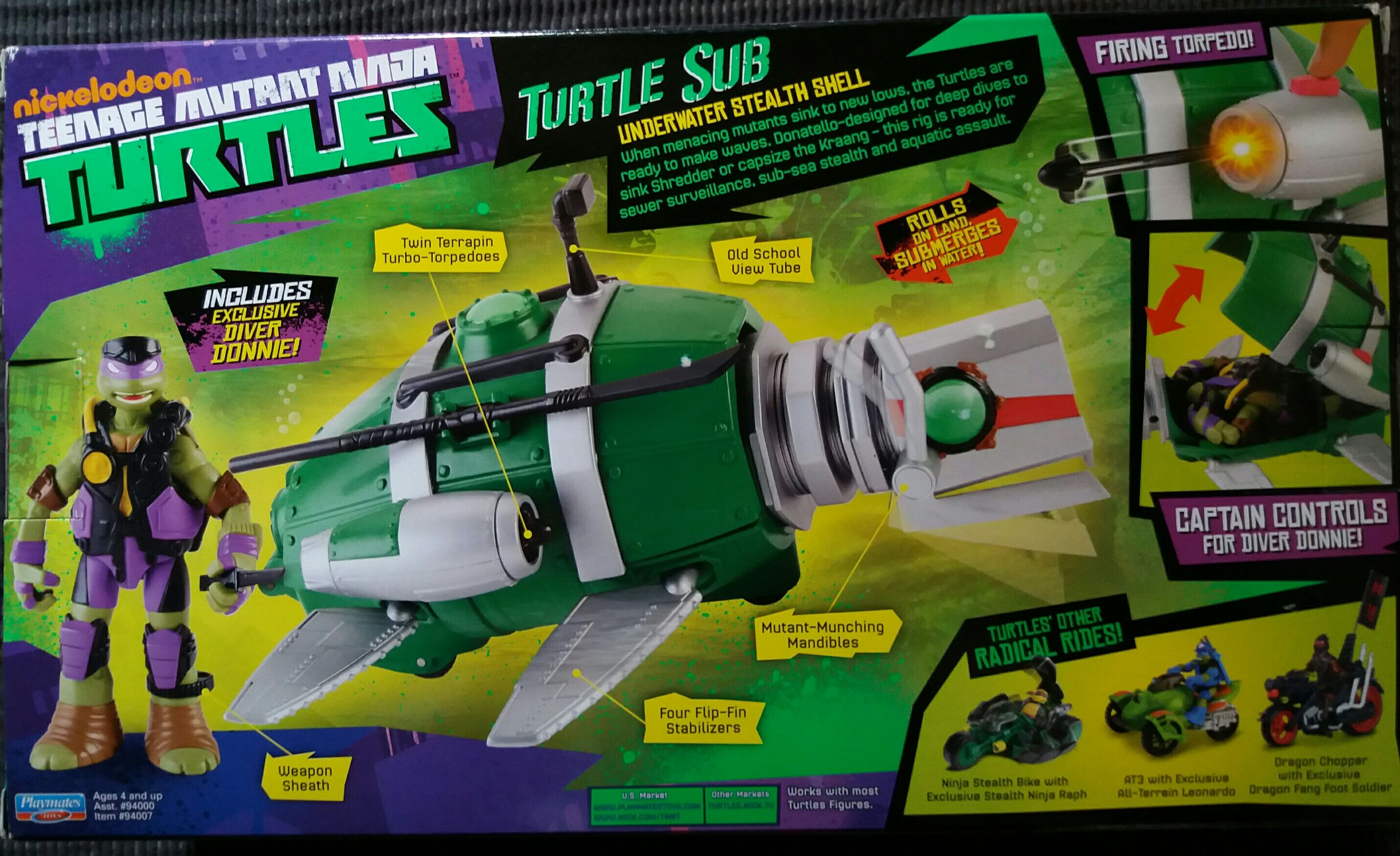 Turtle Sub - Playmates Toys (Teenage Mutant Ninja Turtles) action figure collectible [Barcode 043377940074] - Main Image 2