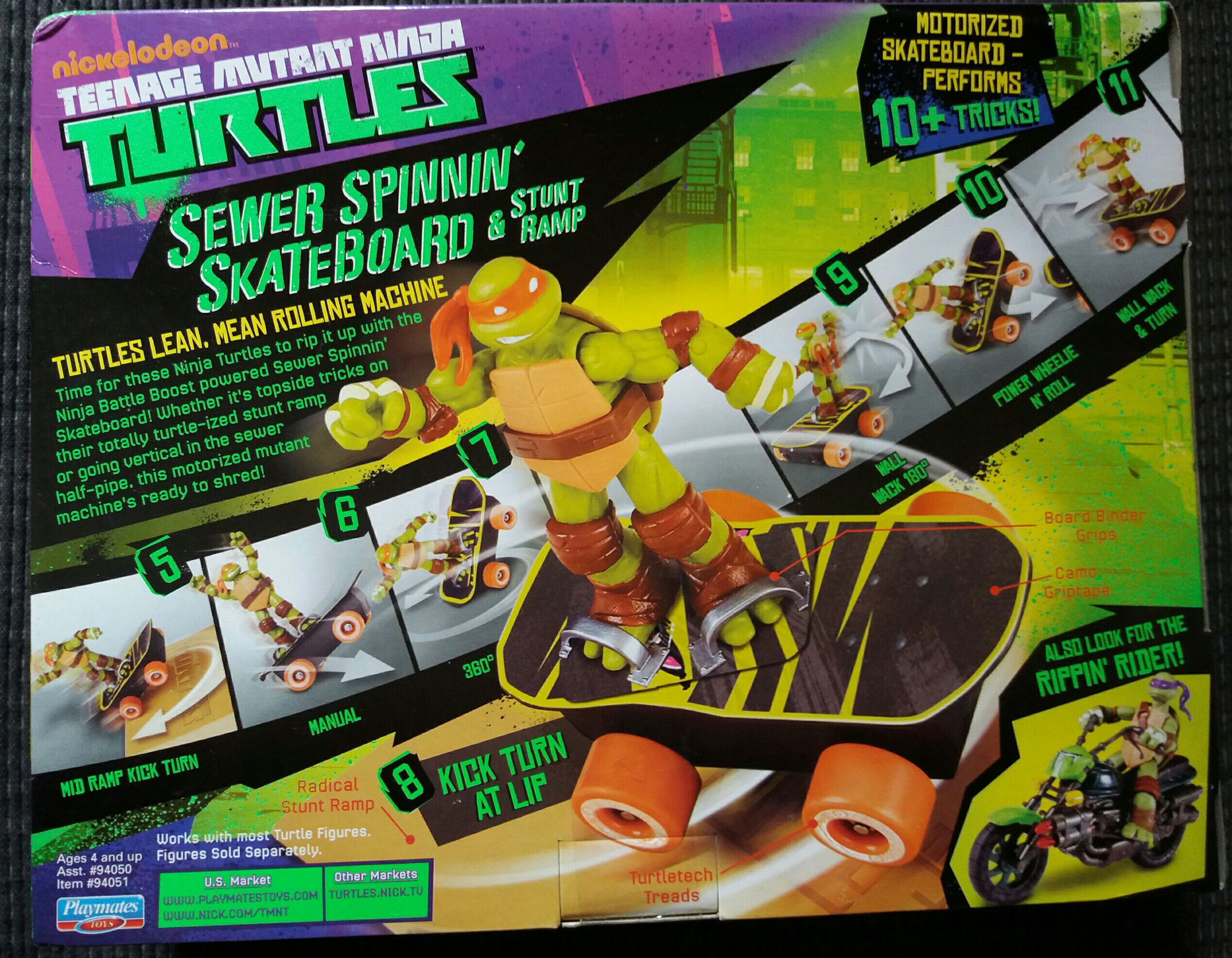 Sewer Spinnin Skateboard - Playmates Toys (Teenage Mutant Ninja Turtles) action figure collectible [Barcode 043377940517] - Main Image 2