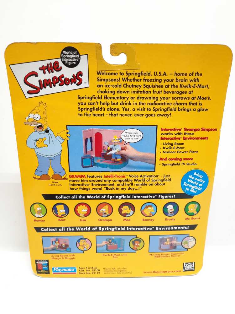 The Simpsons - WOS - Grampa Simpson - Playmates (World of Springfield: Simpsons) action figure collectible [Barcode 043377991120] - Main Image 2