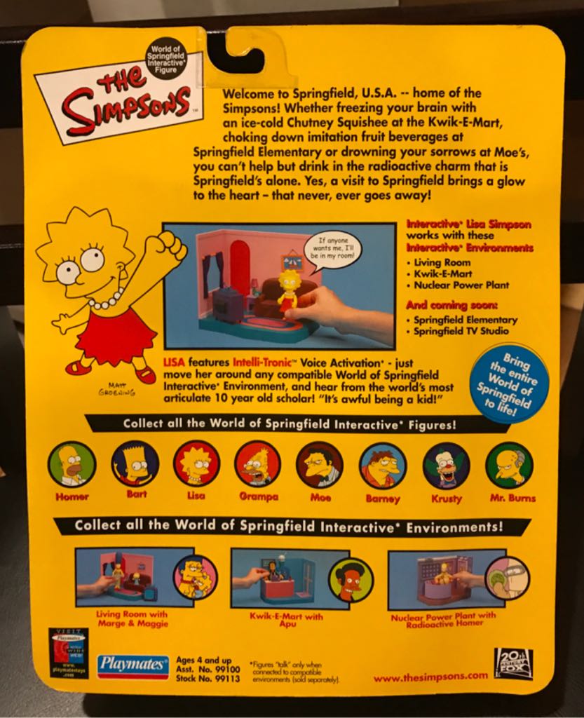 The Simpsons - WOS - Lisa Simpson - Playmates (World of Springfield: Simpsons) action figure collectible [Barcode 043377991137] - Main Image 2