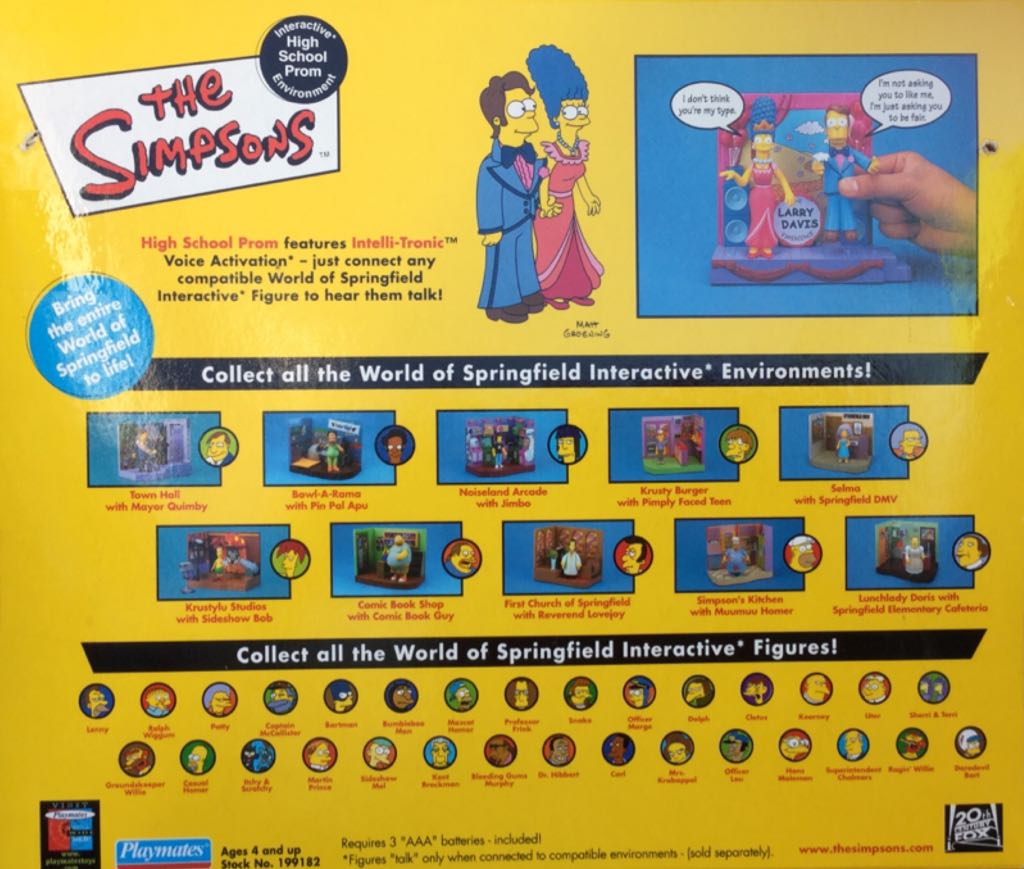 High School Homer Simpson and High School Marge Bouvier with High School Prom - Playmates (The Simpsons) (World of Springfield: Simpsons) action figure collectible [Barcode 043377991823] - Main Image 2
