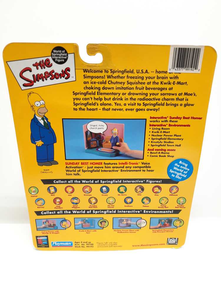 Sunday Best Homer - Playmates (World of Springfield: Simpsons) action figure collectible [Barcode 043377991922] - Main Image 2