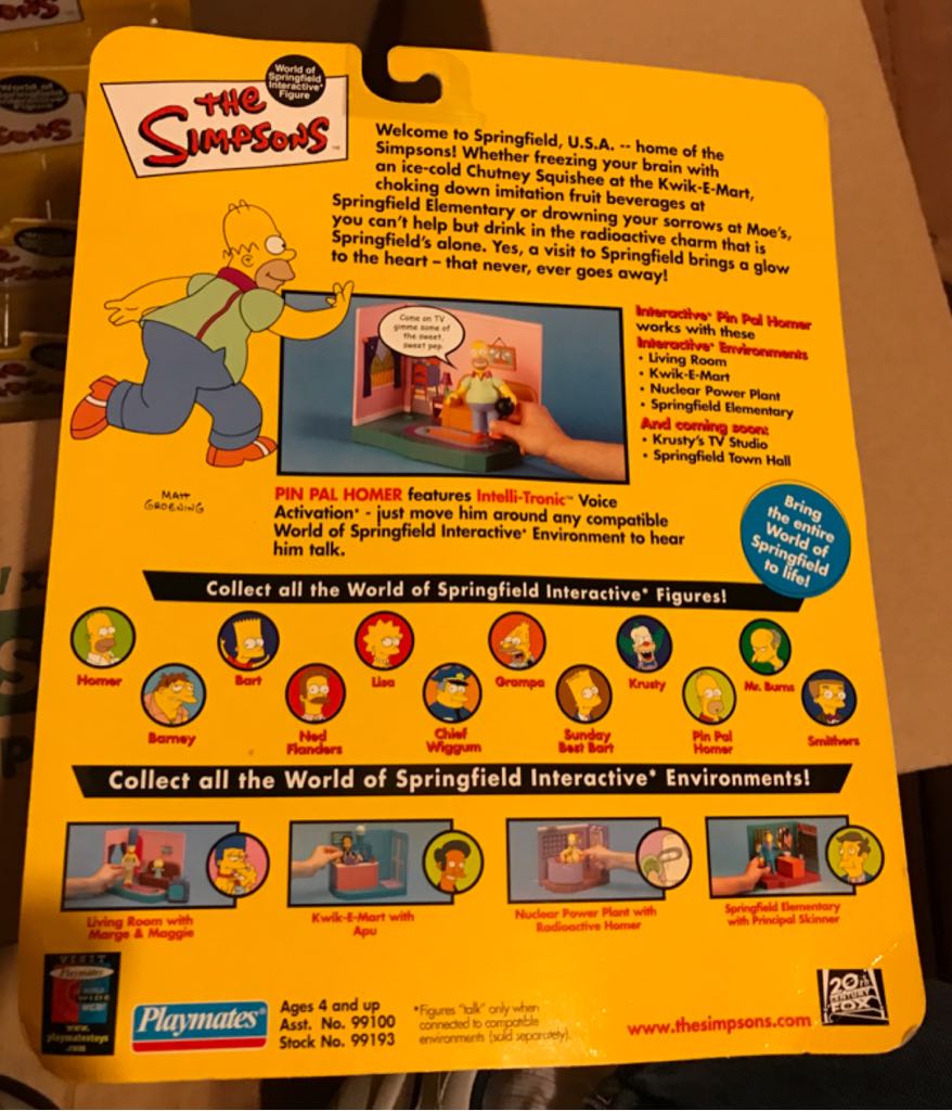 Pin Pal Homer - Playmates (World of Springfield: Simpsons) action figure collectible [Barcode 043377991939] - Main Image 2