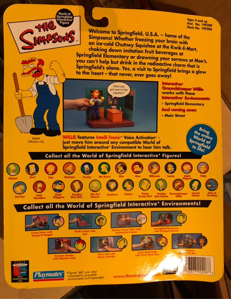 Simpsons - Groundskeeper Willie - Playmates (The Simpsons) (World of Springfield: Simpsons) action figure collectible [Barcode 043377992066] - Main Image 2