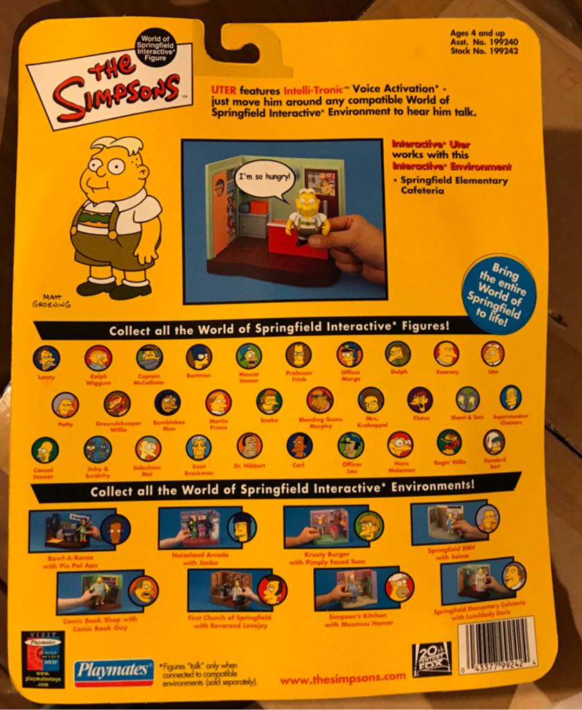 Simpsons: Uter - Playmates (The Simpsons) (World of Springfield: Simpsons) action figure collectible [Barcode 043377992424] - Main Image 2