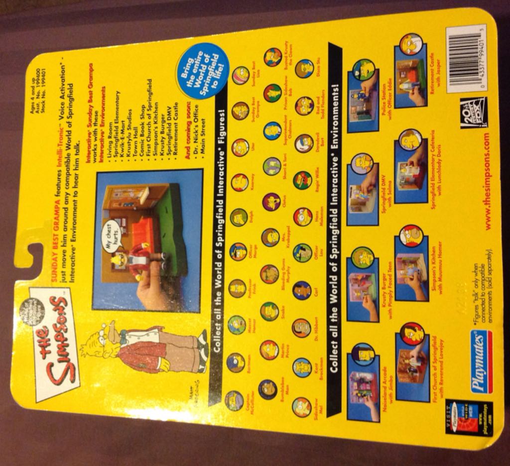 The Simpsons - WOS - Sunday Best Grampa - Playmates (The Simpsons) (World of Springfield: Simpsons) action figure collectible [Barcode 043377994015] - Main Image 2