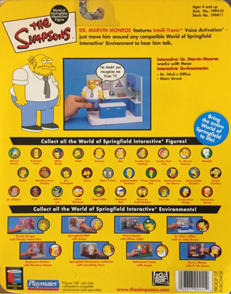 Dr. Marvin Monroe - Playmates (World of Springfield: Simpsons) action figure collectible [Barcode 043377994114] - Main Image 2