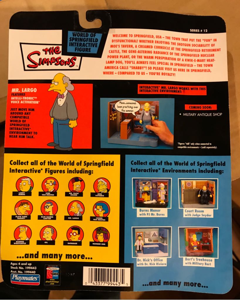 The Simpsons - WOS - Mr. Largo - Playmates (World of Springfield: Simpsons) action figure collectible [Barcode 043377994435] - Main Image 2