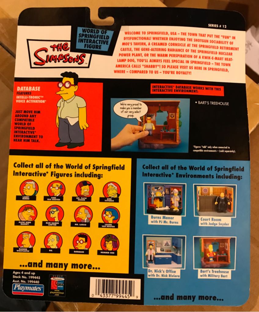 Database - Playmates (World of Springfield: Simpsons) action figure collectible [Barcode 043377994459] - Main Image 2