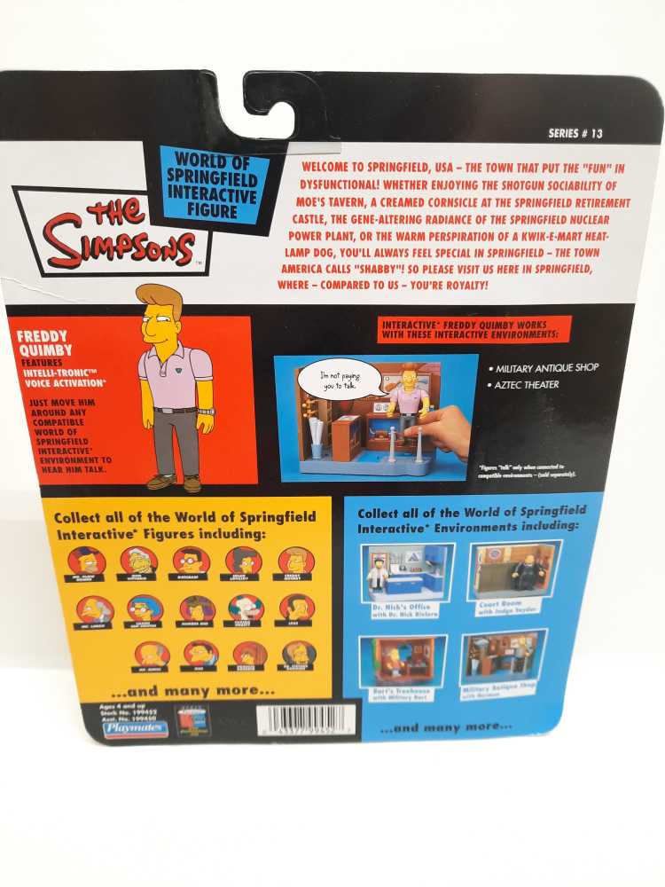 The Simpsons FREDDY QUIMBY Playmates Interactive Action Figure - Playmates (World of Springfield: Simpsons) action figure collectible [Barcode 043377994527] - Main Image 2
