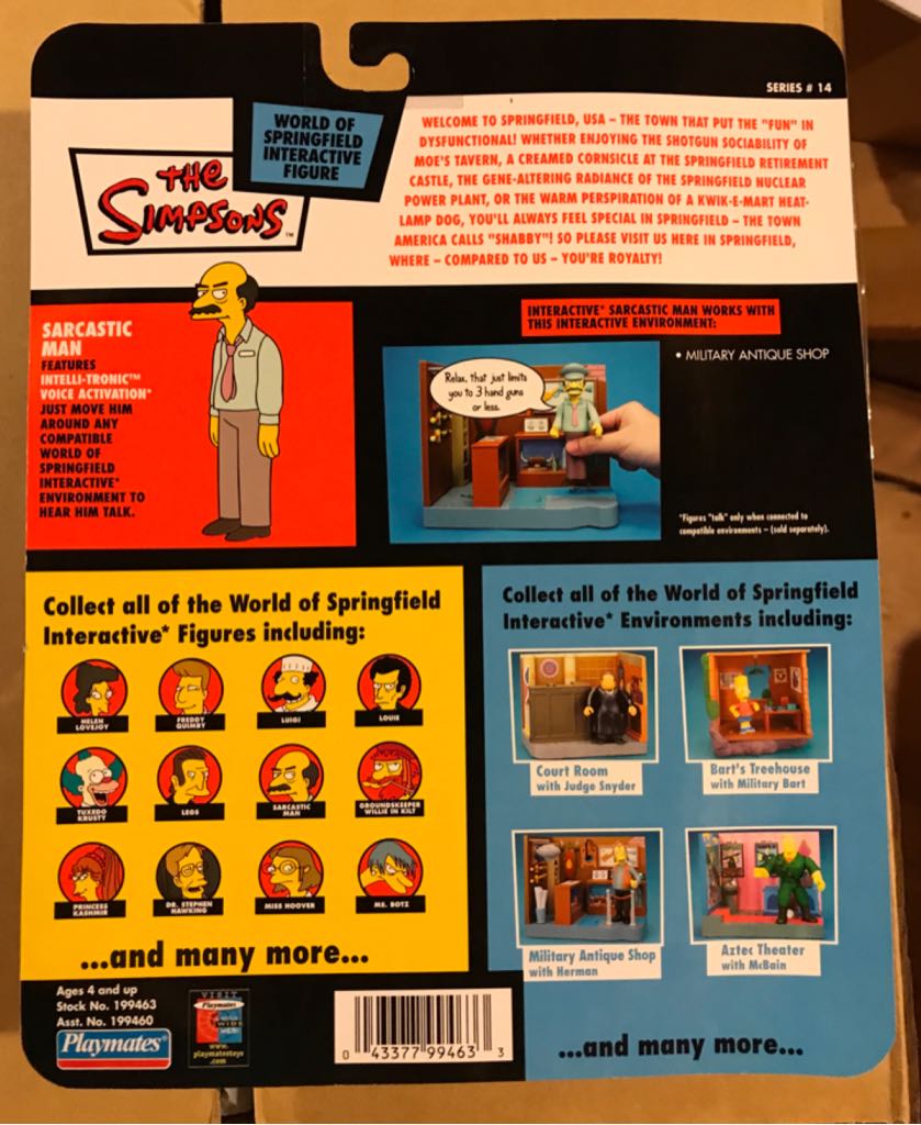 The Simpsons - WOS - Sarcastic Man - Playmates (World of Springfield: Simpsons) action figure collectible [Barcode 043377994633] - Main Image 2