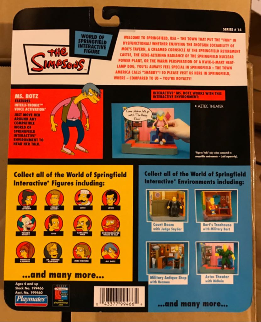 The Simpsons - WOS - Ms. Botz - Playmates (World of Springfield: Simpsons) action figure collectible [Barcode 043377994664] - Main Image 2