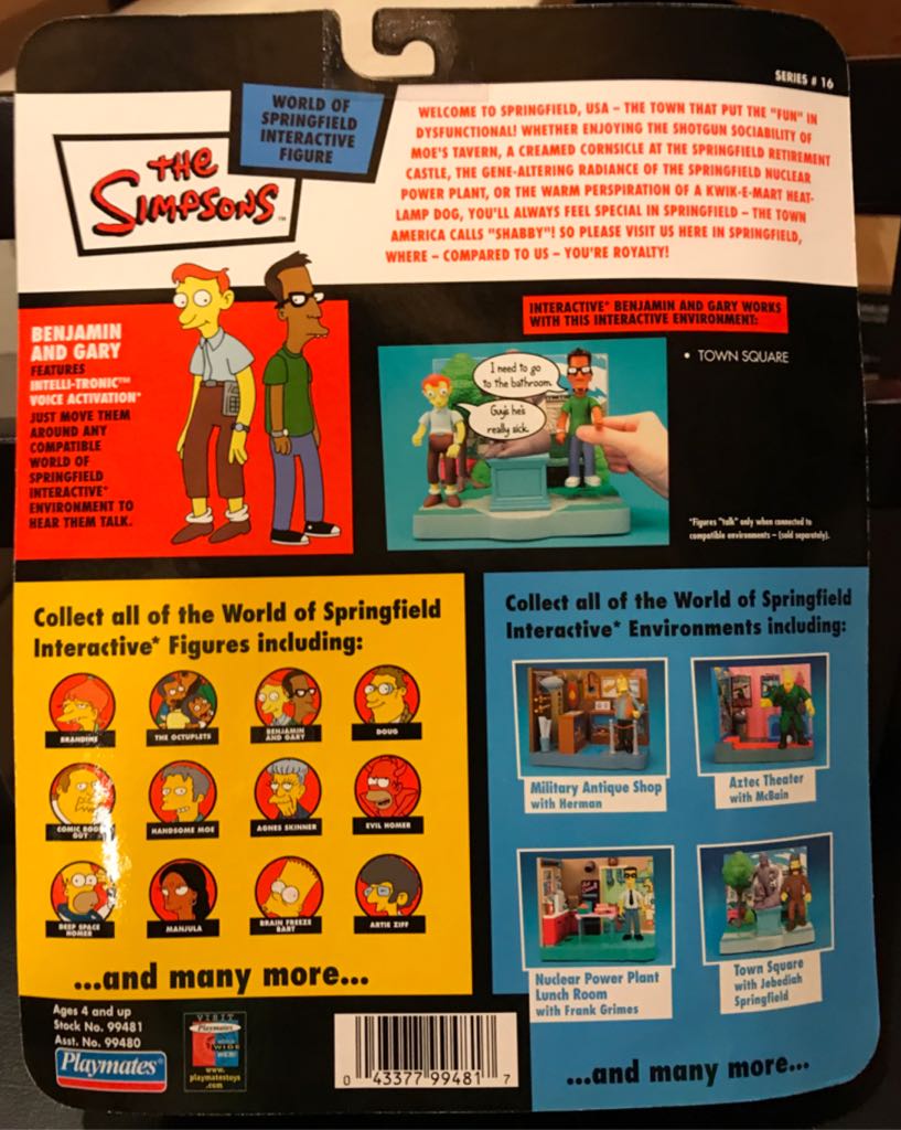 Benjamin and Gary - Playmates (The Simpsons) (World of Springfield: Simpsons) action figure collectible [Barcode 043377994817] - Main Image 2
