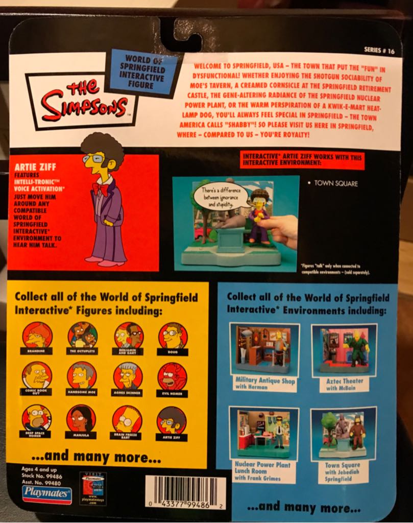 Artie Ziff  - Playmates (World of Springfield: Simpsons) action figure collectible [Barcode 043377994862] - Main Image 2