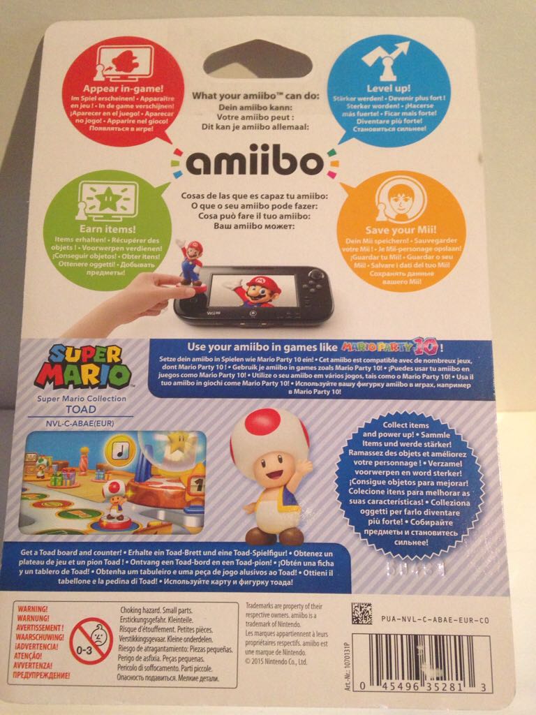 Amiibo: Toad - Nintendo (Super Mario Collection) action figure collectible [Barcode 045496352813] - Main Image 2