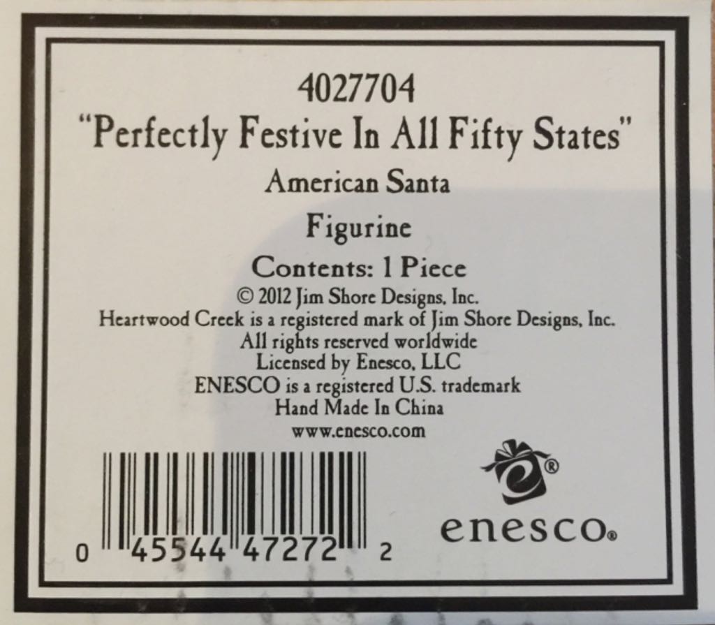 Perfectly Festive In All Fifty States - Enesco (Jim Shore Heartwood Creek) action figure collectible [Barcode 045544472722] - Main Image 2