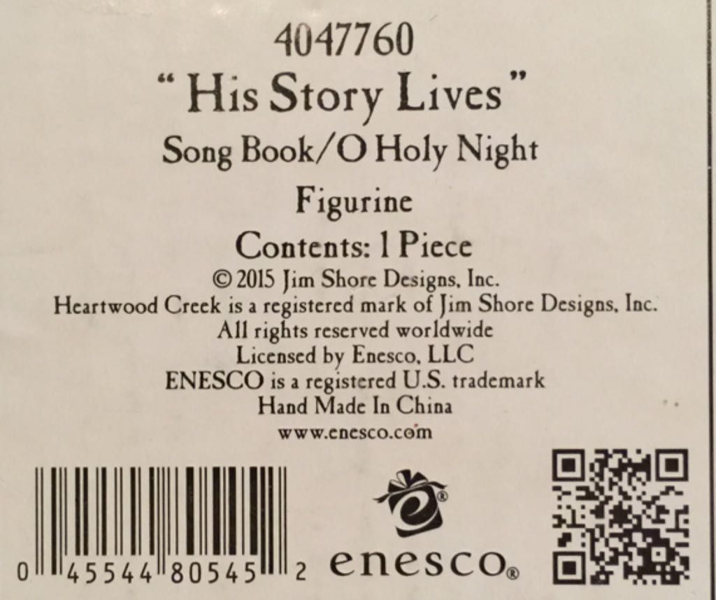 His Story Lives - Enesco (Jim Shore Heartwood Creek) action figure collectible [Barcode 045544805452] - Main Image 2