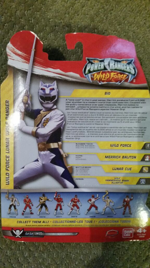Power Rangers Wild Force Lunar Wolf Ranger - Bandai (Super Mega Force) action figure collectible [Barcode 045557382254] - Main Image 2