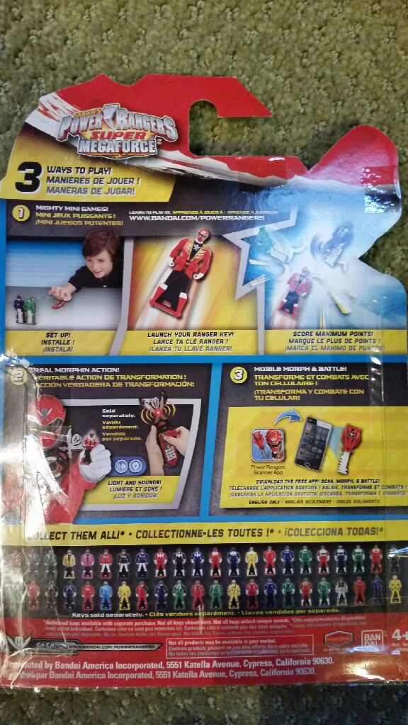 Power Rangers Legendary Turbo Key Pack - Bandai (Super Mega Force) action figure collectible [Barcode 045557383220] - Main Image 2