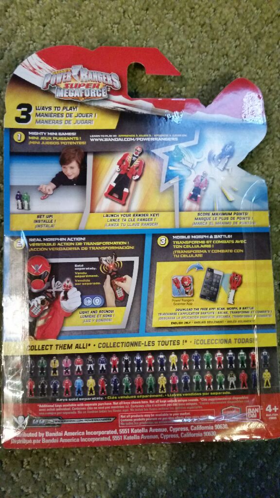 Power Rangers Legendary Zeo Key Pack - Bandai (Super Mega Force) action figure collectible [Barcode 045557383237] - Main Image 2