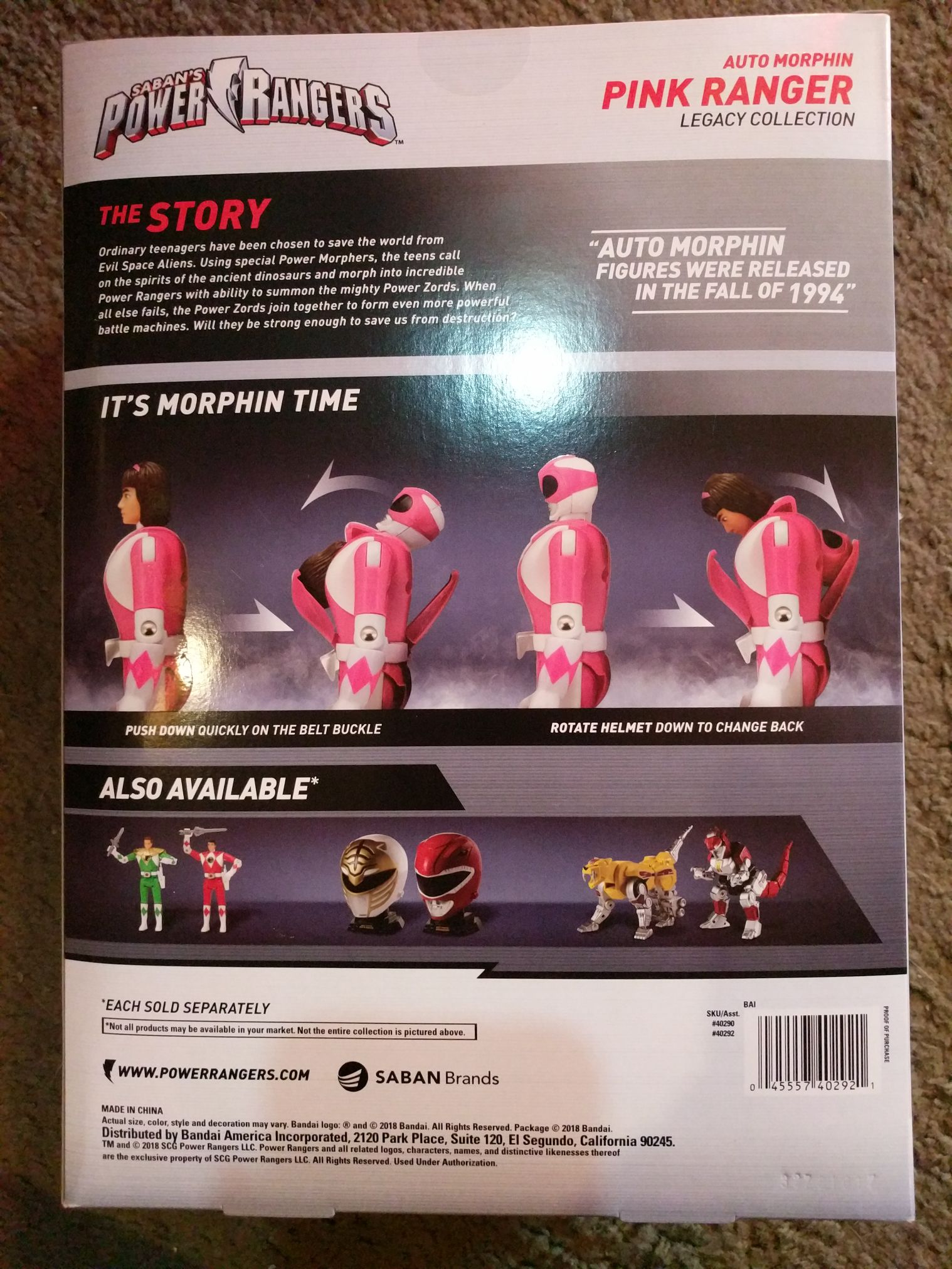 Auto Morphin Pink Ranger - Bandai (Auto Morphin) action figure collectible [Barcode 045557402921] - Main Image 2