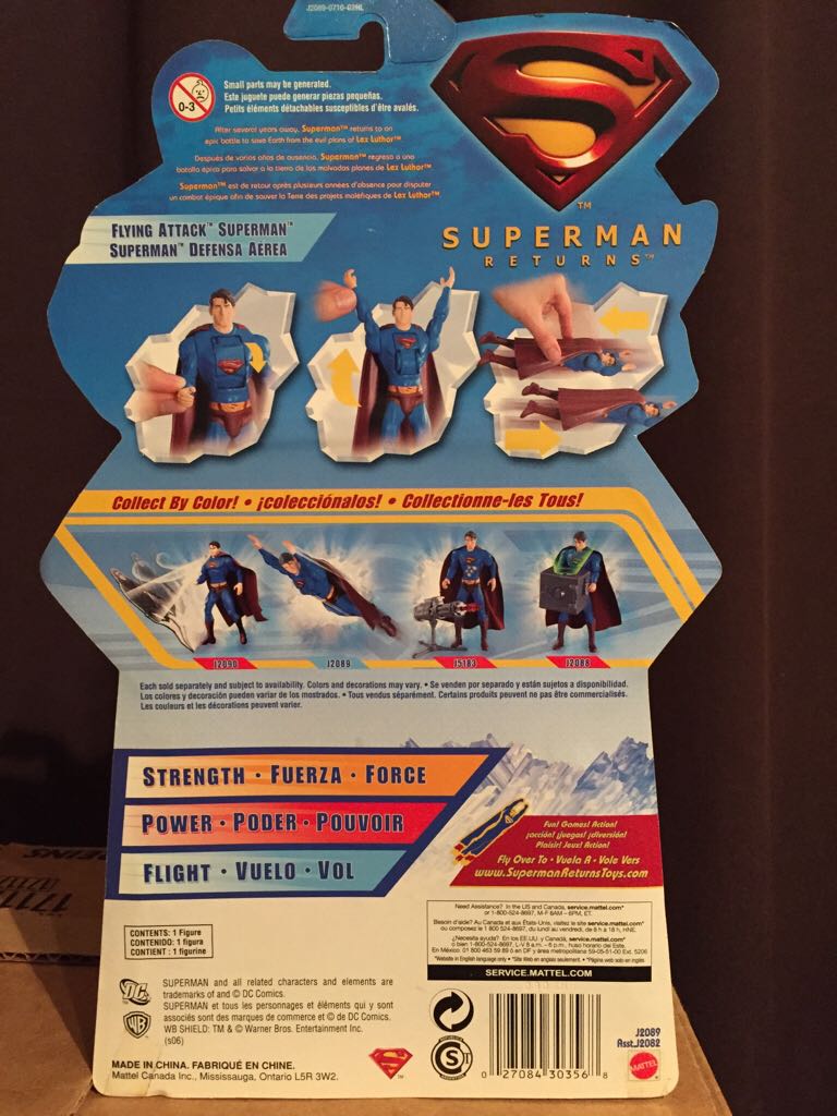 Superman Returns Flying Attack Superman Mattel NIP 4+ 5 inch 2006 S203-7 - Mattel (Superman) action figure collectible [Barcode 027084303568] - Main Image 2