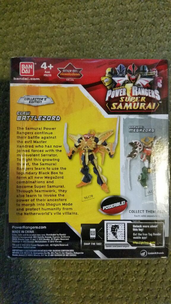 Claw Battle Zord - Bandai (Power Rangers Super Samurai) action figure collectible [Barcode 045557962784] - Main Image 2