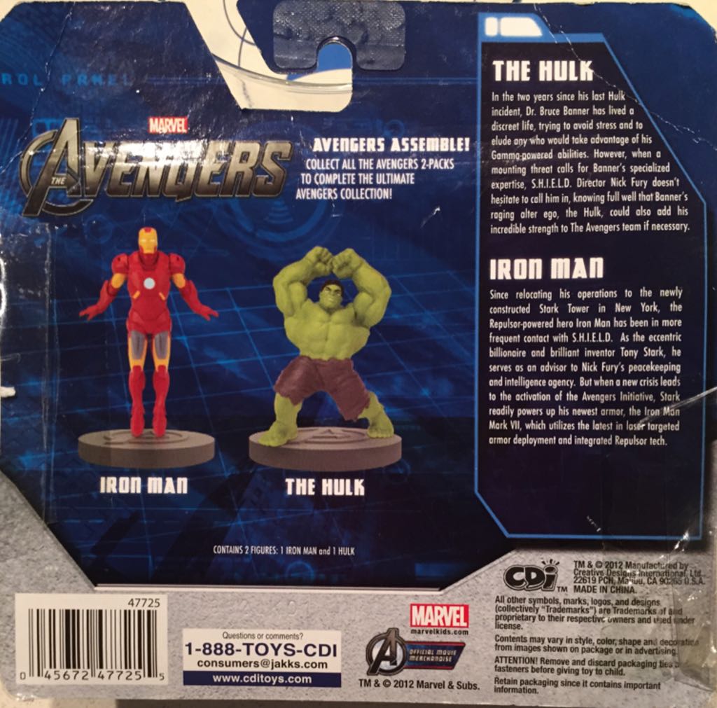 Iron Man & The Hulk - CDI Creative Desing International (Avangers) action figure collectible [Barcode 045672477255] - Main Image 2