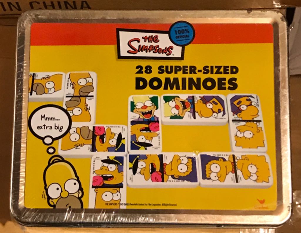 Simpsons: 28 Super-Sized Dominoes In Lunch Pale  action figure collectible [Barcode 047754529739] - Main Image 2