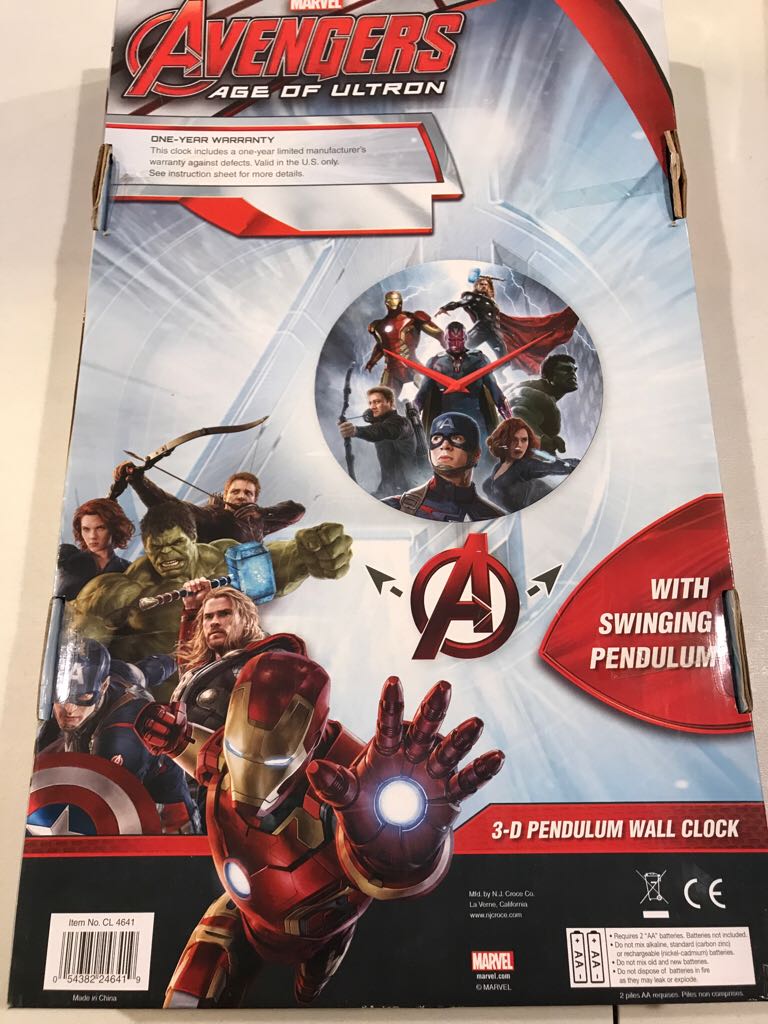 Avengers Age Of Ultron - 3-D Pendulum Clock  action figure collectible [Barcode 054382246419] - Main Image 2