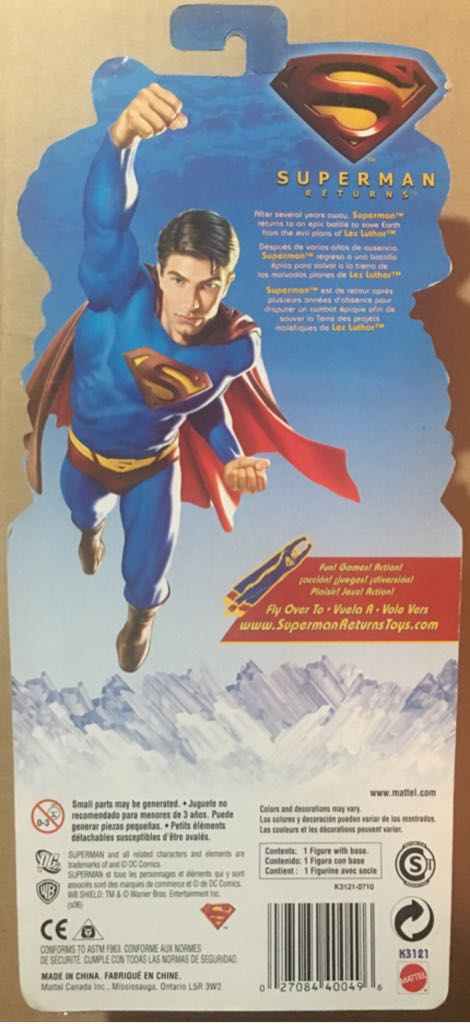 Mattel Superman Returns Man Of Steel Metallic Figure - Mattel (Superman Returns) action figure collectible [Barcode 027084400496] - Main Image 2
