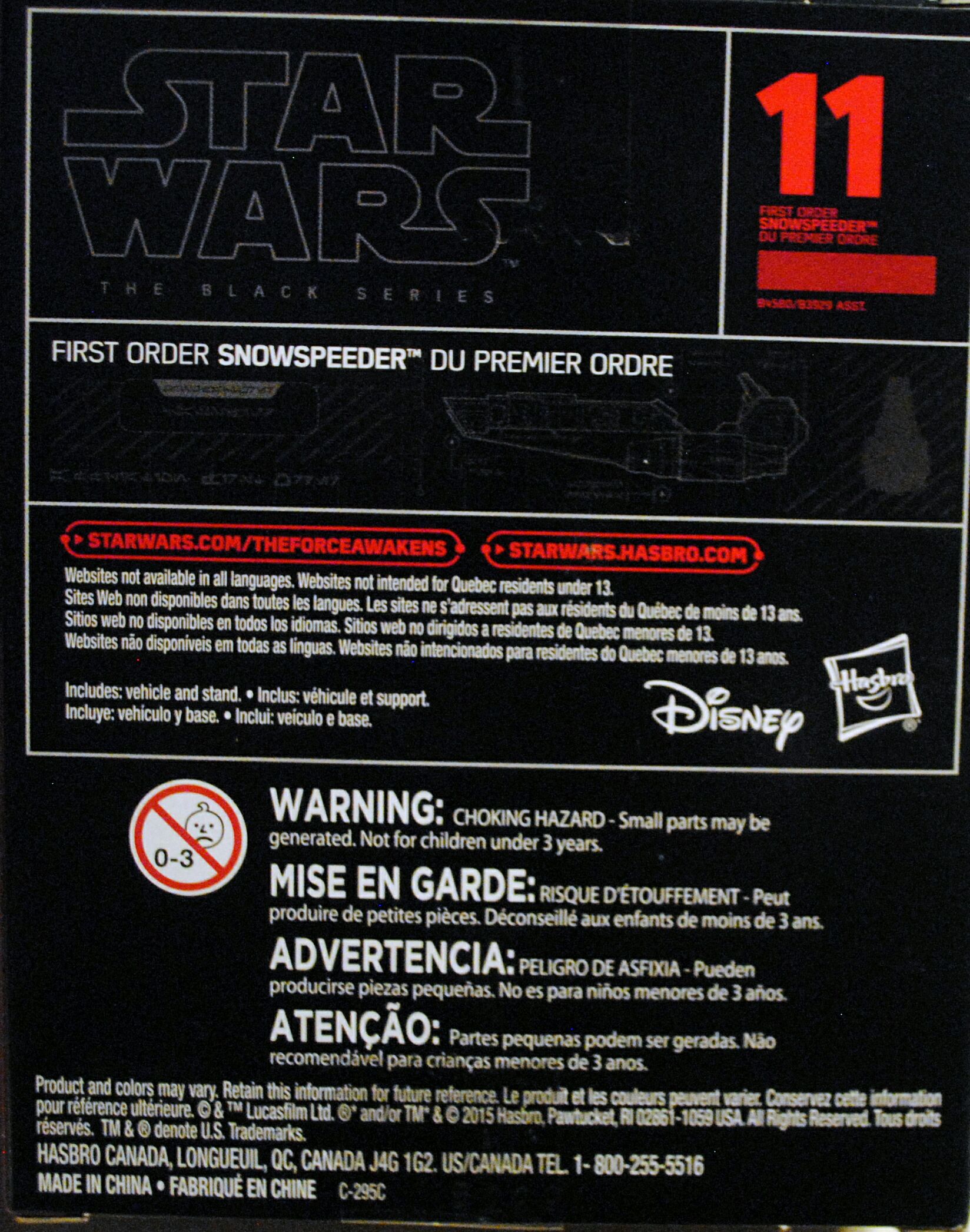 Black Series Titanium Vehicle #11 First Order Snowspeeder Star Wars - Hasbro (Star Wars Episode VII The Force Awakens) action figure collectible [Barcode 0630509362493] - Main Image 2