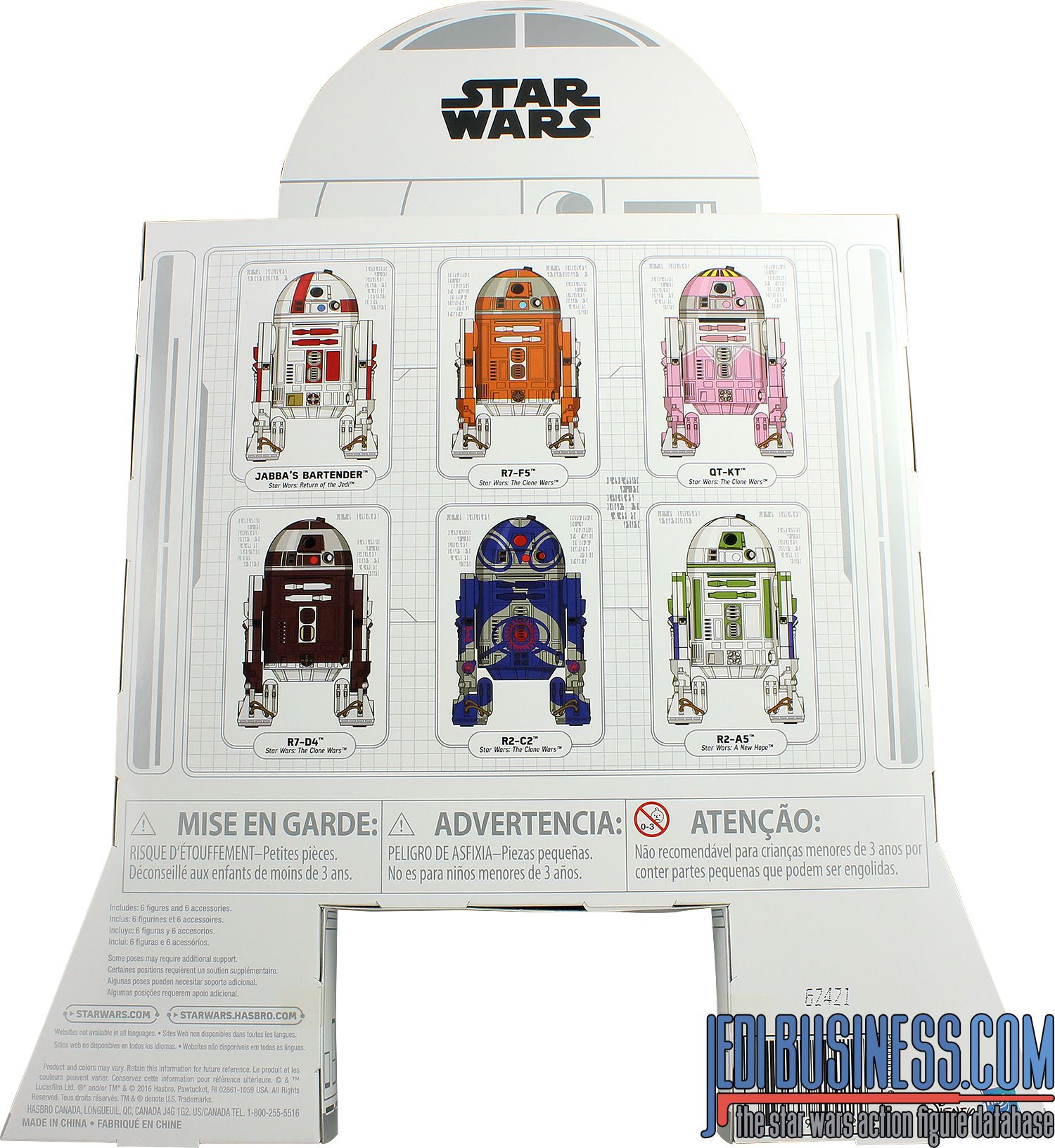 Astromech Droids Boxset (Star Wars Entertainment Earth Exclusive) Jabba’s Bartender, R7-F5, QT-KY, R7-D4, R2-C2, R2-A5 - Hasbro (Star Wars The Black Series) action figure collectible [Barcode 0630509494224] - Main Image 2
