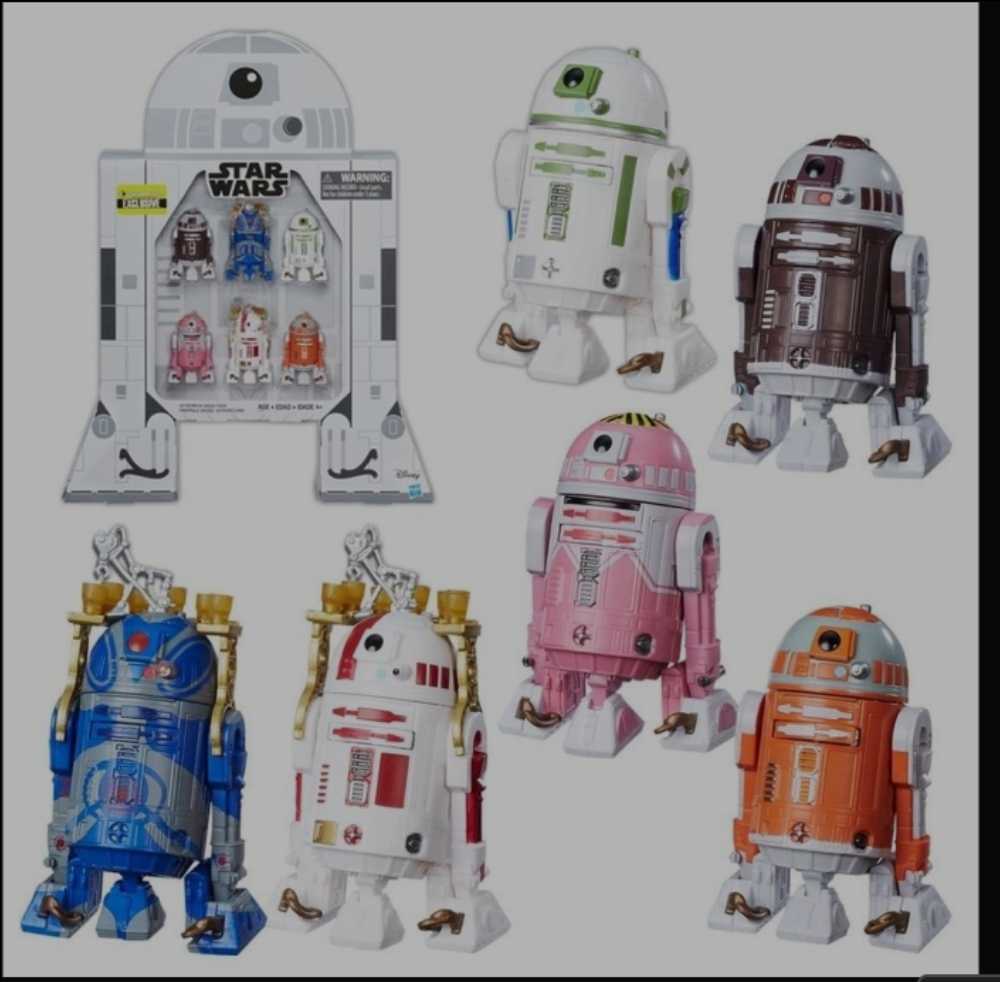 Astromech Droids Boxset (Star Wars Entertainment Earth Exclusive) Jabba’s Bartender, R7-F5, QT-KY, R7-D4, R2-C2, R2-A5 - Hasbro (Star Wars The Black Series) action figure collectible [Barcode 0630509494224] - Main Image 4