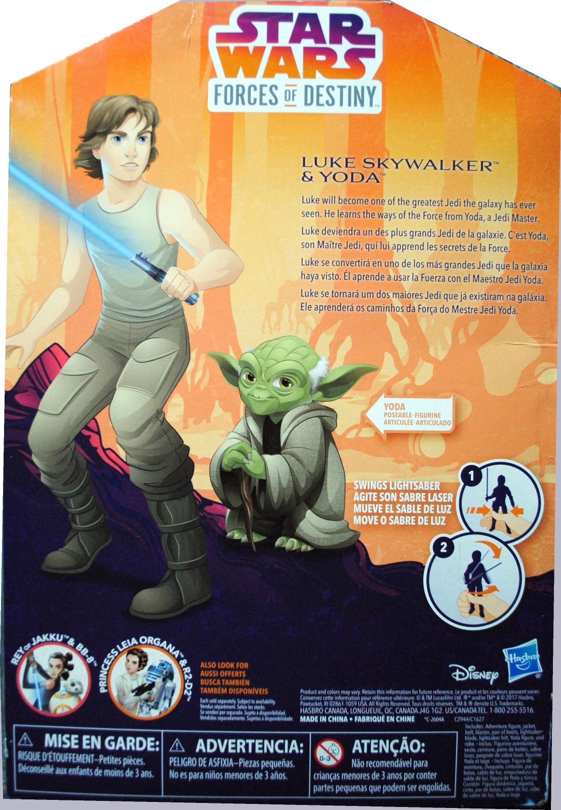 Luke Skywalker And Yoda - Hasbro (Star Wars Forces of Destiny) action figure collectible [Barcode 0630509575183] - Main Image 2