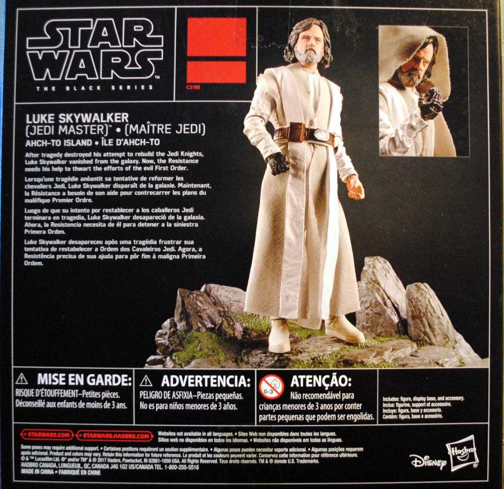 Black Series Red Exclusive Luke Skywalker (Jedi Master) (Ahch-To Island) Star Wars TLJ Centerpiece - Hasbro (Star Wars Episode VIII The Last Jedi) action figure collectible [Barcode 0630509615797] - Main Image 4