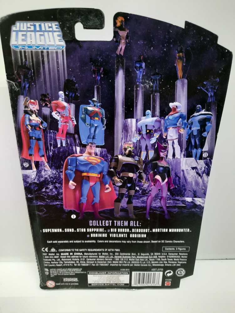 Justice League Unlimited 3-Pack: Batman, Superman, Hawkgirl  - Mattel (Dc Superheroes) action figure collectible [Barcode 027084413168] - Main Image 2